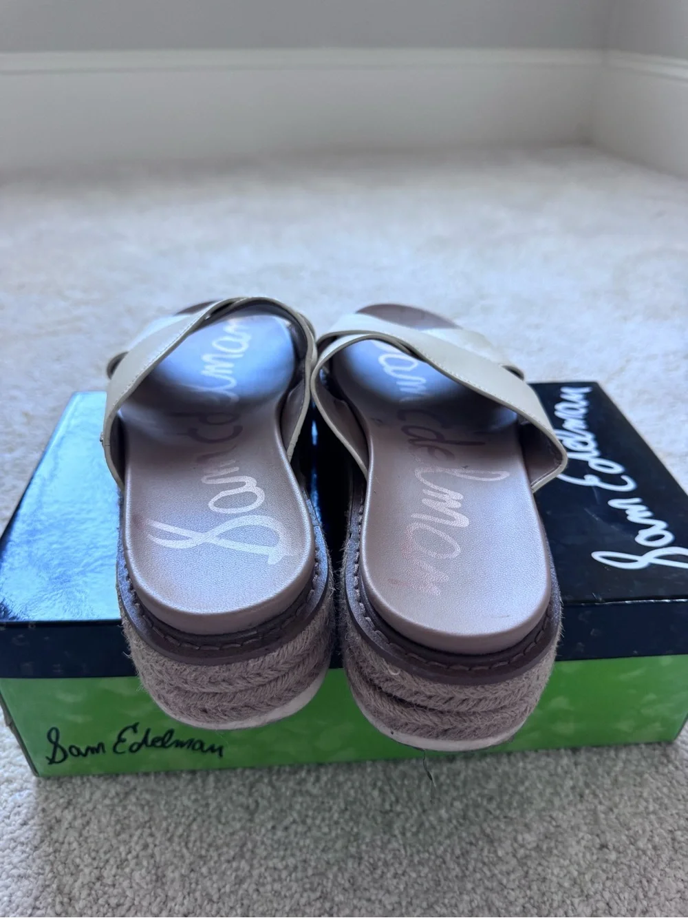 White Espadrille Slide Sandal 8M